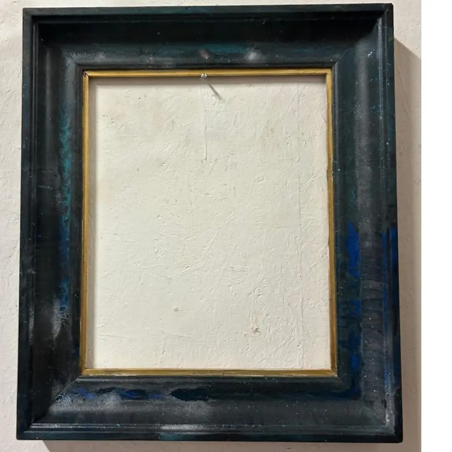 Cadre bleu - peinture pouring